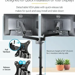StarTech.com Desk Mount Dual Monitor Arm - Full Motion Monitor Mount for 2x VESA Displays up to 32