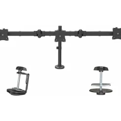 StarTech.com Desk Mount Triple Monitor Arm - Articulating - Steel - For VESA Monitors up to 27"- Clamp/Grommet - 3 Monitor Stand (ARMTRIO)