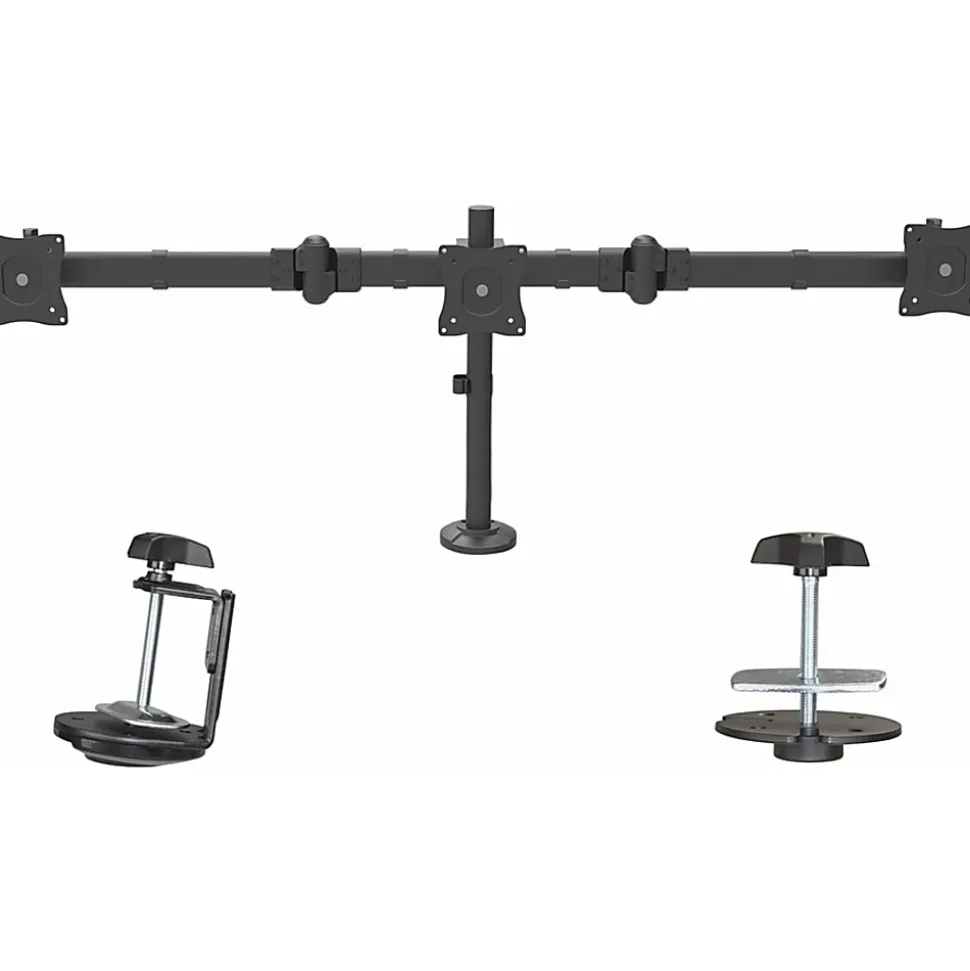 StarTech.com Desk Mount Triple Monitor Arm - Articulating - Steel - For VESA Monitors up to 27"- Clamp/Grommet - 3 Monitor Stand (ARMTRIO)
