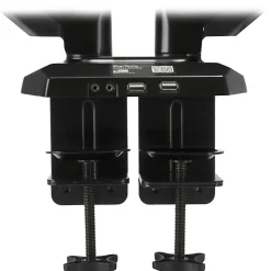 StarTech.com Dual Monitor Arm - USB Hub and Audio Ports in Base - Monitors up to 32