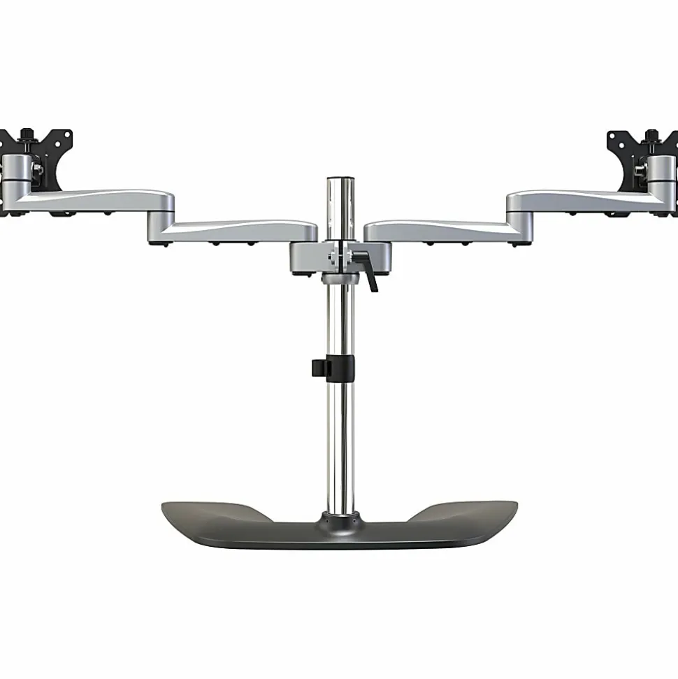 StarTech.com Dual Monitor Stand - Articulating Arms - Height Adjustable - For VESA Mount Monitors up to 32 - Steel/Aluminum - Black, Silver