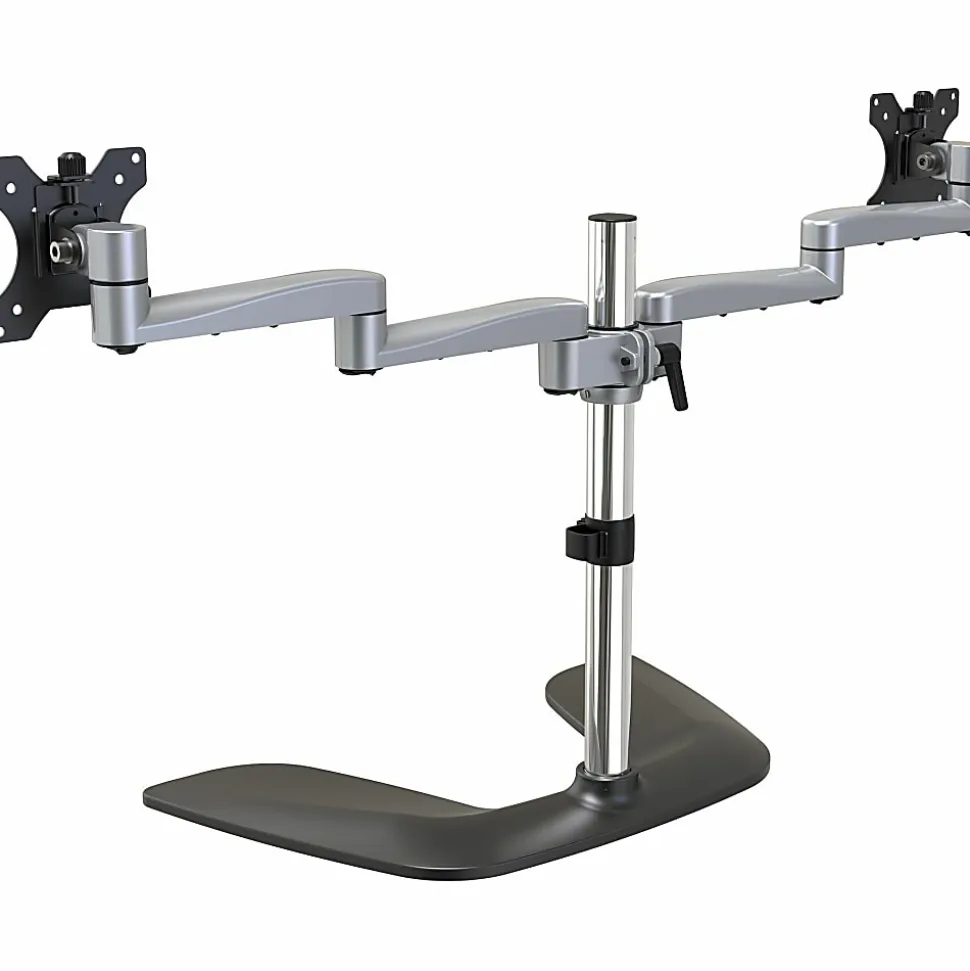 StarTech.com Dual Monitor Stand - Articulating Arms - Height Adjustable - For VESA Mount Monitors up to 32 - Steel/Aluminum - Black, Silver