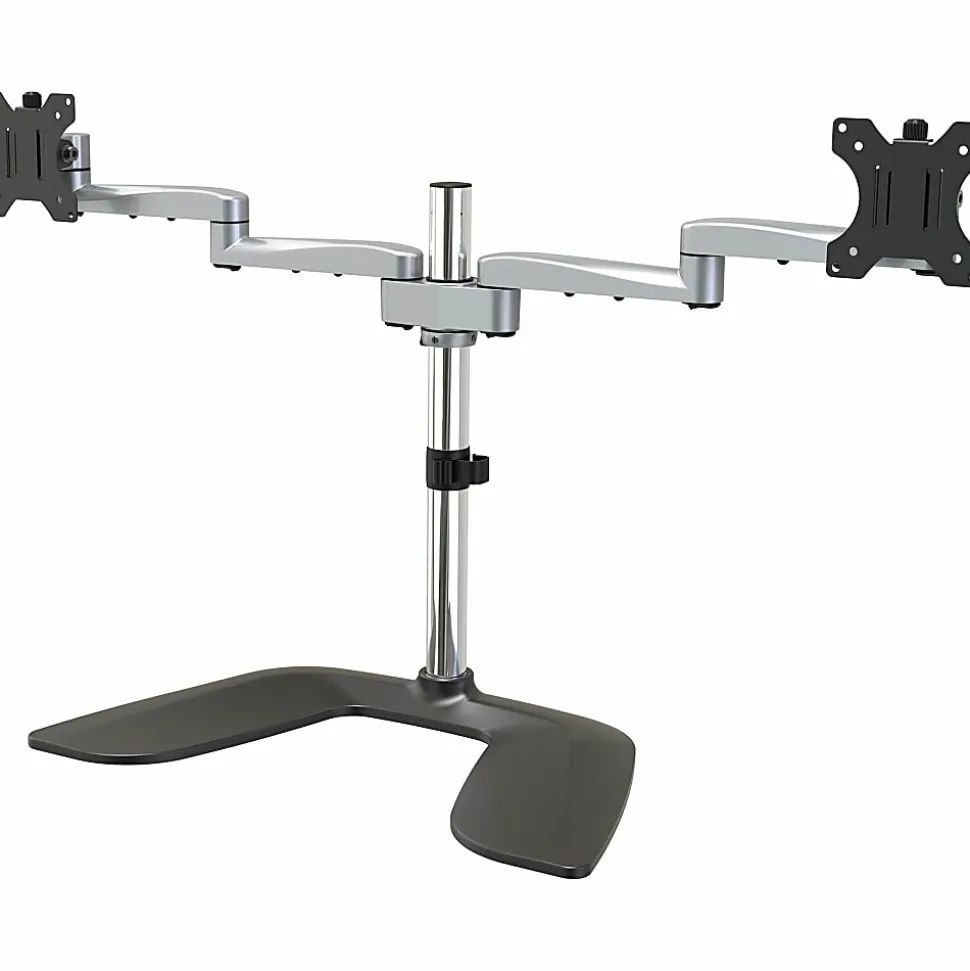 StarTech.com Dual Monitor Stand - Articulating Arms - Height Adjustable - For VESA Mount Monitors up to 32 - Steel/Aluminum - Black, Silver