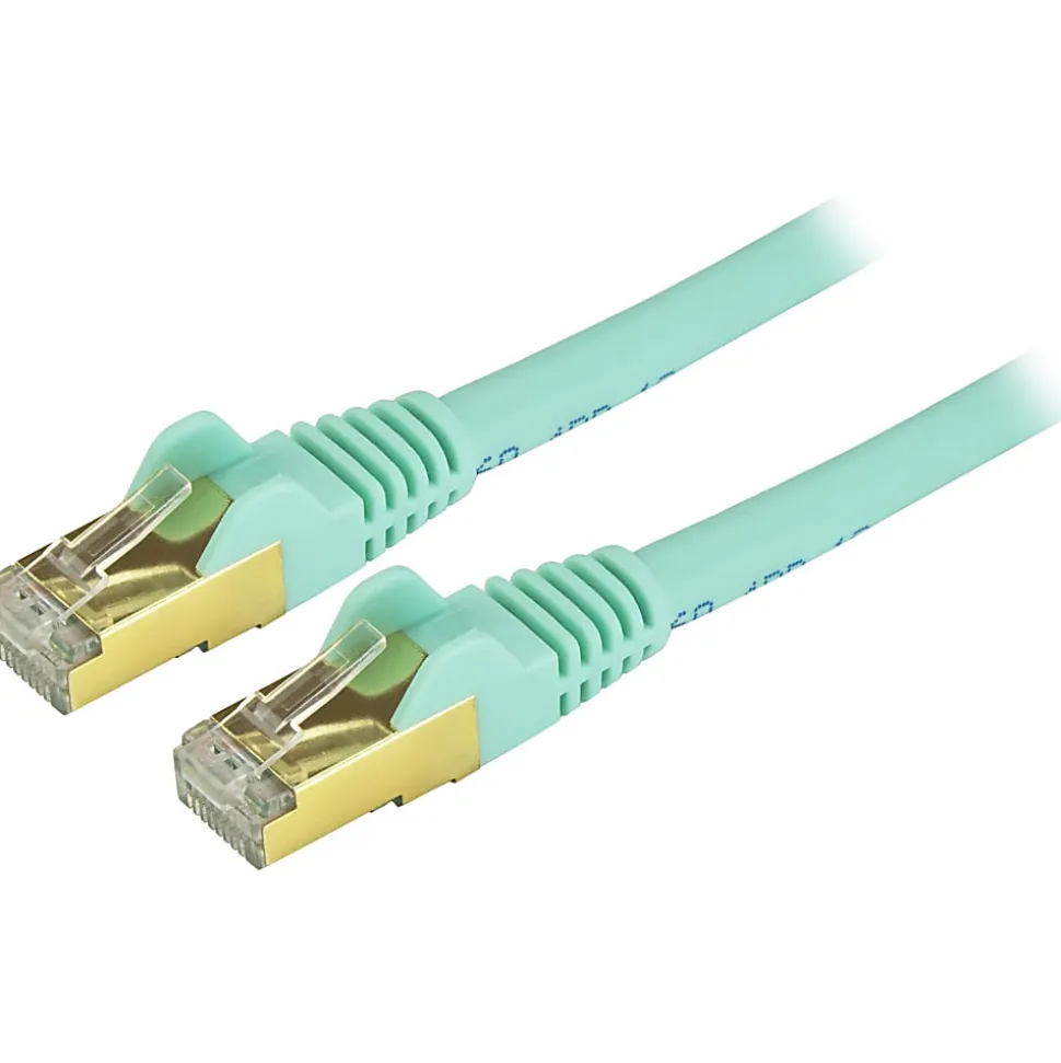 StarTech.com 15ft Aqua Cat6a Shielded Patch Cable - Aqua