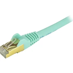 StarTech.com 15ft Aqua Cat6a Shielded Patch Cable - Aqua