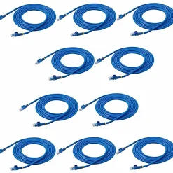 StarTech.com 10 ft. CAT6 Cable - 10 Pack - BlueCAT6 Patch Cable - Snagless RJ45 Connectors - Category 6 Cable - 24 AWG (N6PATCH10BL10PK)