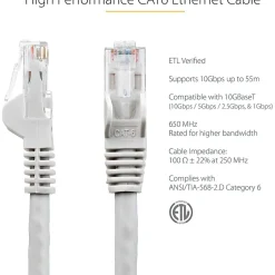 StarTech.com 30ft Gray Cat6 Patch Cable with Snagless RJ45 Connectors - Long Ethernet Cable - 30ft Cat 6 UTP Cable - N6PATCH30GR