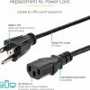 StarTech.com 12ft (3.6m) Computer Power Cord, NEMA 5-15P to C13, 10A 125V 18AWG, Black Replacement AC PC Power Cord TV/Monitor Power Cable
