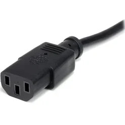 StarTech.com 12ft (3.6m) Computer Power Cord, NEMA 5-15P to C13, 10A 125V 18AWG, Black Replacement AC PC Power Cord TV/Monitor Power Cable