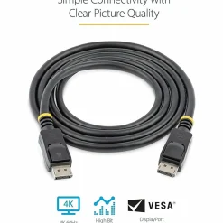 StarTech.com 6ft (2m) DisplayPort 1.2 Cable 10 Pack, 4K x 2K UHD VESA Certified DisplayPort Cable, DP Cable/Cord  - DISPLPORT6L10PK