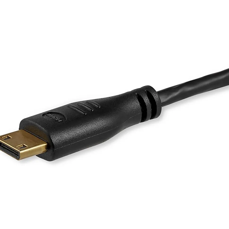 StarTech.com 3ft Mini HDMI to HDMI Cable with Ethernet, 4K 30Hz High Speed Slim Mini HDMI 1.4 (Type-C) Device to HDMI Adapter Cable/Cord