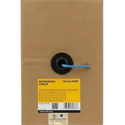 StarTech.com 1000 ft Roll of Blue Plenum CMP Cat5e Solid UTP Bulk Cable  - Cat5e Bulk Cable - Cat5e Plenum Cable - WIR5ECMPBL