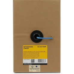 StarTech.com 1000 ft Roll of Blue Plenum CMP Cat5e Solid UTP Bulk Cable  - Cat5e Bulk Cable - Cat5e Plenum Cable - WIR5ECMPBL