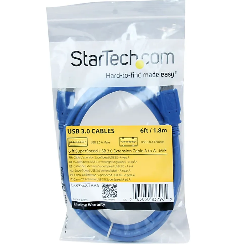 StarTech.com 6 ft SuperSpeed USB 3.0 (5Gbps) Extension Cable A to A M/F - Extend your USB 3.0 SuperSpeed cable an additional 6 feet - USB3SEXTAA6
