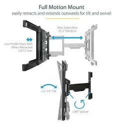 StarTech.com Full Motion TV Wall Mount - For up to 80