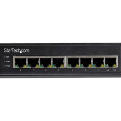 StarTech.com Industrial 8 Port Gigabit PoE Switch 30W - Power Over Ethernet Switch - GbE POE+ Network Switch - IESC1G80UP