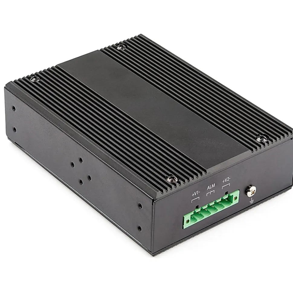 StarTech.com Industrial 5 Port Gigabit Ethernet Switch w/4 PoE RJ45 +2 SFP Slots 30W 802.3at PoE+ 1 - IES1G52UP12V
