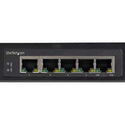 StarTech.com Industrial 5 Port Gigabit PoE Switch 30W - Power Over Ethernet Switch - GbE POE+ Network Switch - IESC1G50UP