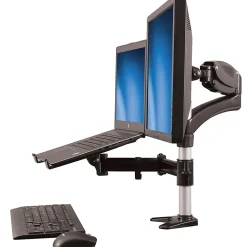 StarTech.com Laptop Monitor Stand - Computer Monitor Stand - Full Motion Articulating - VESA Mount Monitor Desk Mount - ARMUNONB