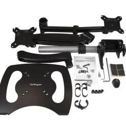 StarTech.com Laptop Monitor Stand - Computer Monitor Stand - Full Motion Articulating - VESA Mount Monitor Desk Mount - ARMUNONB