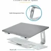 StarTech.com Laptop Stand for Desk, Supports 5kg / 11lb, Aluminum, Silver, Ergonomic Laptop Riser, Portable Laptop Holder for Desk