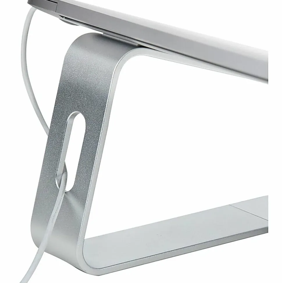 StarTech.com Laptop Stand for Desk, Supports 5kg / 11lb, Aluminum, Silver, Ergonomic Laptop Riser, Portable Laptop Holder for Desk