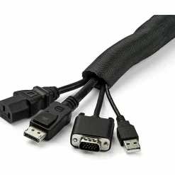 StarTech.com 15' / 4.6 m Cable Management Sleeve - Trimmable Fabric - Cord Concealer - Wire Hider - Cord Organizer (WKSTNCM2)