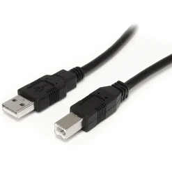 StarTech.com 9 m / 30 ft Active USB A to B Cable - M/M - Black USB 2.0 A to B Cord - Printer Cable - Extension USB Cable (USB2HAB30AC)