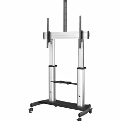 StarTech.com Mobile TV Stand, Heavy Duty TV Cart for 60-100" Display (100kg/220lb) - W/ 2 equipment shelves (STNDMTV100) - Cart -  - STNDMTV100