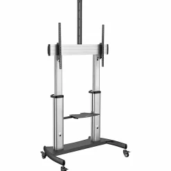 StarTech.com Mobile TV Stand, Heavy Duty TV Cart for 60-100" Display (100kg/220lb) - W/ 2 equipment shelves (STNDMTV100) - Cart -  - STNDMTV100