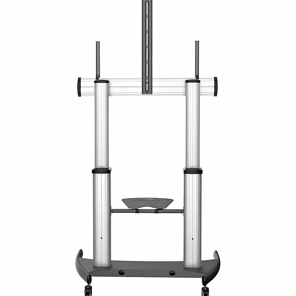 StarTech.com Mobile TV Stand, Heavy Duty TV Cart for 60-100" Display (100kg/220lb) - W/ 2 equipment shelves (STNDMTV100) - Cart - - STNDMTV100