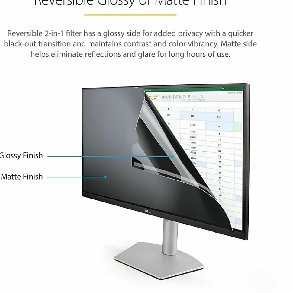 StarTech.com Monitor Privacy Screen for 32 inch PC Display, Computer Screen Security Filter