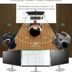 StarTech.com Monitor Privacy Screen for 21" Display - Widescreen Computer Monitor Security Filter - Blue Light Reducing Screen Protector