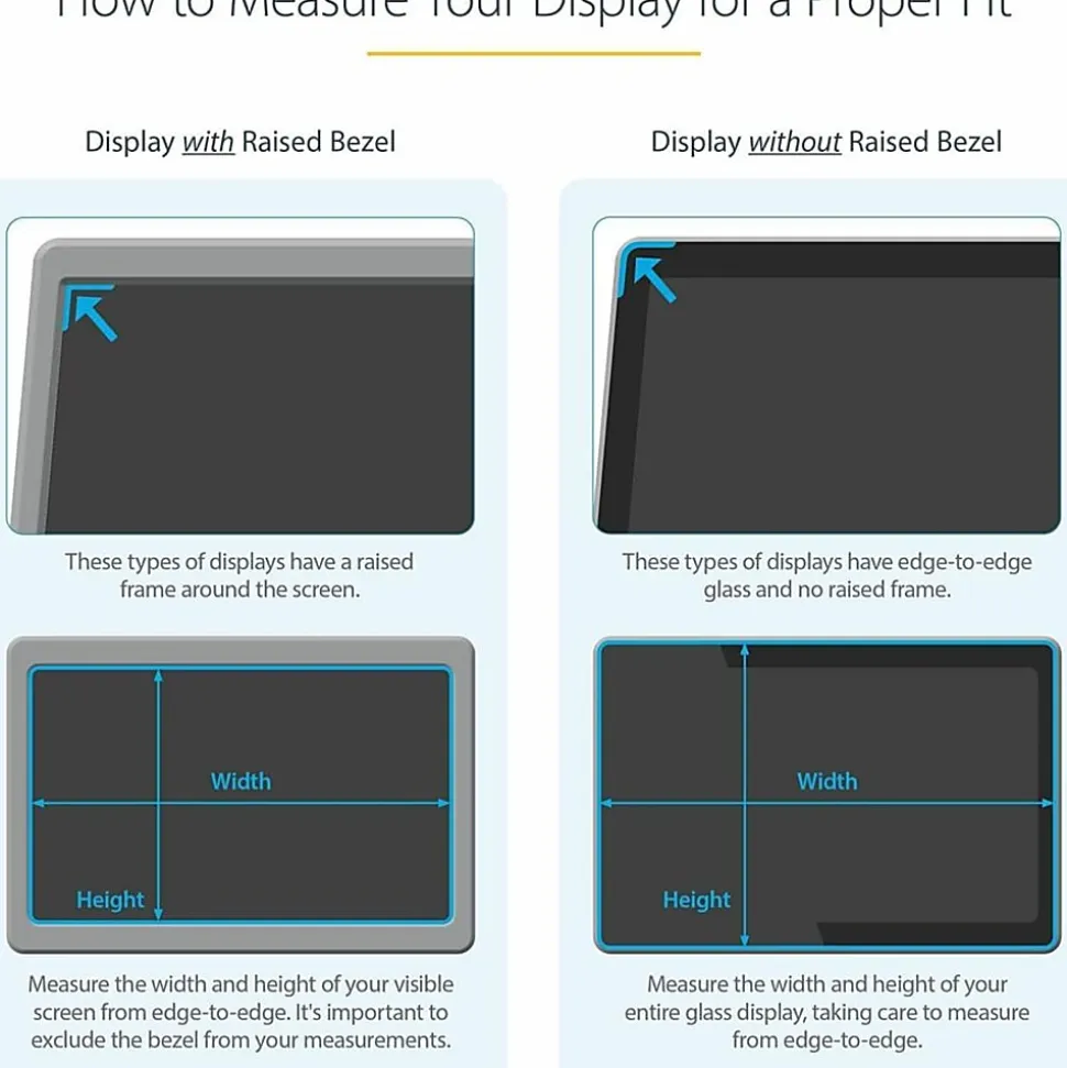 StarTech.com Monitor Privacy Screen for 21" Display - Widescreen Computer Monitor Security Filter - Blue Light Reducing Screen Protector