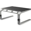 StarTech.com Monitor Riser Stand - For up to 32 Monitor - Height Adjustable - Computer Monitor Riser - Steel and Aluminum - Black, Silver