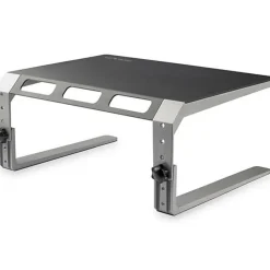 StarTech.com Monitor Riser Stand - For up to 32 Monitor - Height Adjustable - Computer Monitor Riser - Steel and Aluminum - Black, Silver