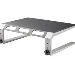 StarTech.com Monitor Riser Stand - For up to 32 Monitor - Height Adjustable - Computer Monitor Riser - Steel and Aluminum - Black, Silver