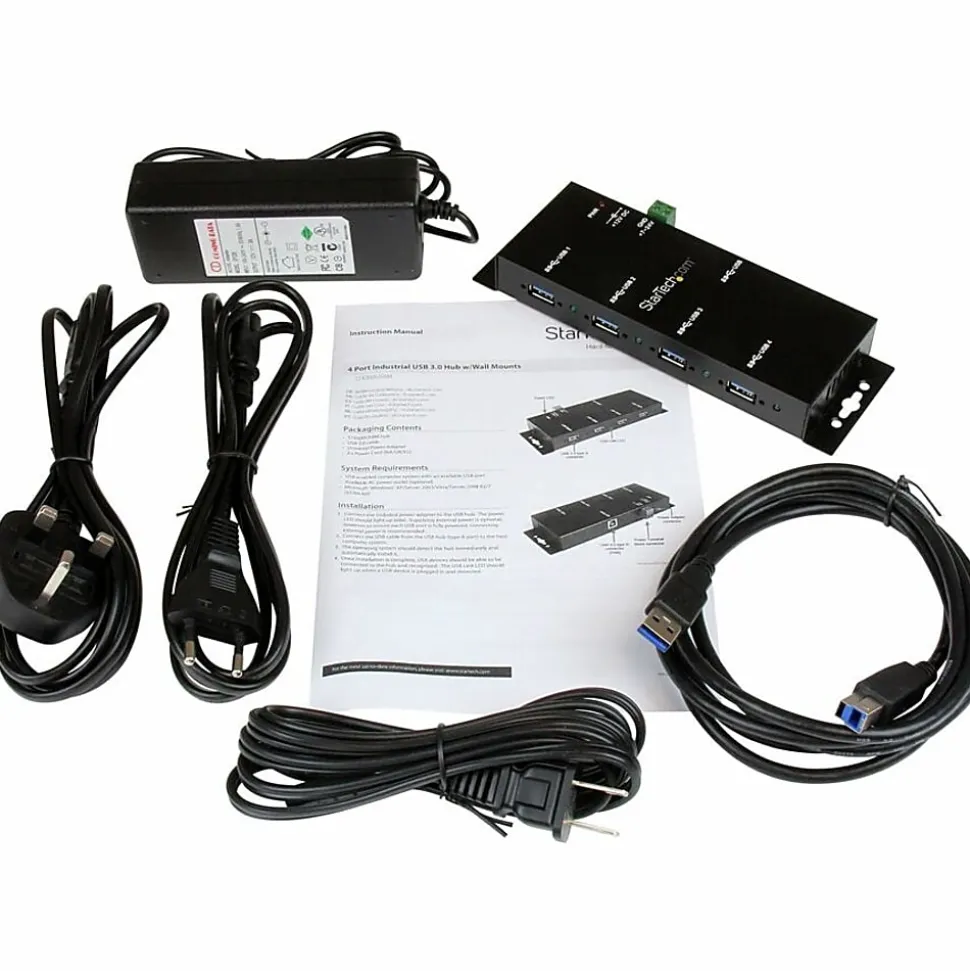 StarTech.com Mountable 4 Port Rugged Industrial SuperSpeed USB 3.0 Hub