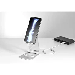 StarTech.com Phone and Tablet Stand - Foldable Universal Mobile Device Holder - Smartphones/Tablets - Adjustable Cell Phone Stand for Desk