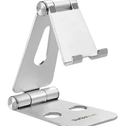 StarTech.com Phone and Tablet Stand - Foldable Universal Mobile Device Holder - Smartphones/Tablets - Adjustable Cell Phone Stand for Desk