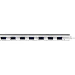 StarTech.com 7 Port Compact USB 3.0 Hub with Built-in Cable - Aluminum USB Hub - Silver