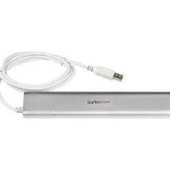 StarTech.com 7 Port Compact USB 3.0 Hub with Built-in Cable - Aluminum USB Hub - Silver