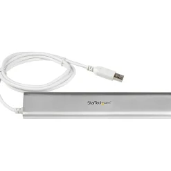 StarTech.com 7 Port Compact USB 3.0 Hub with Built-in Cable - Aluminum USB Hub - Silver