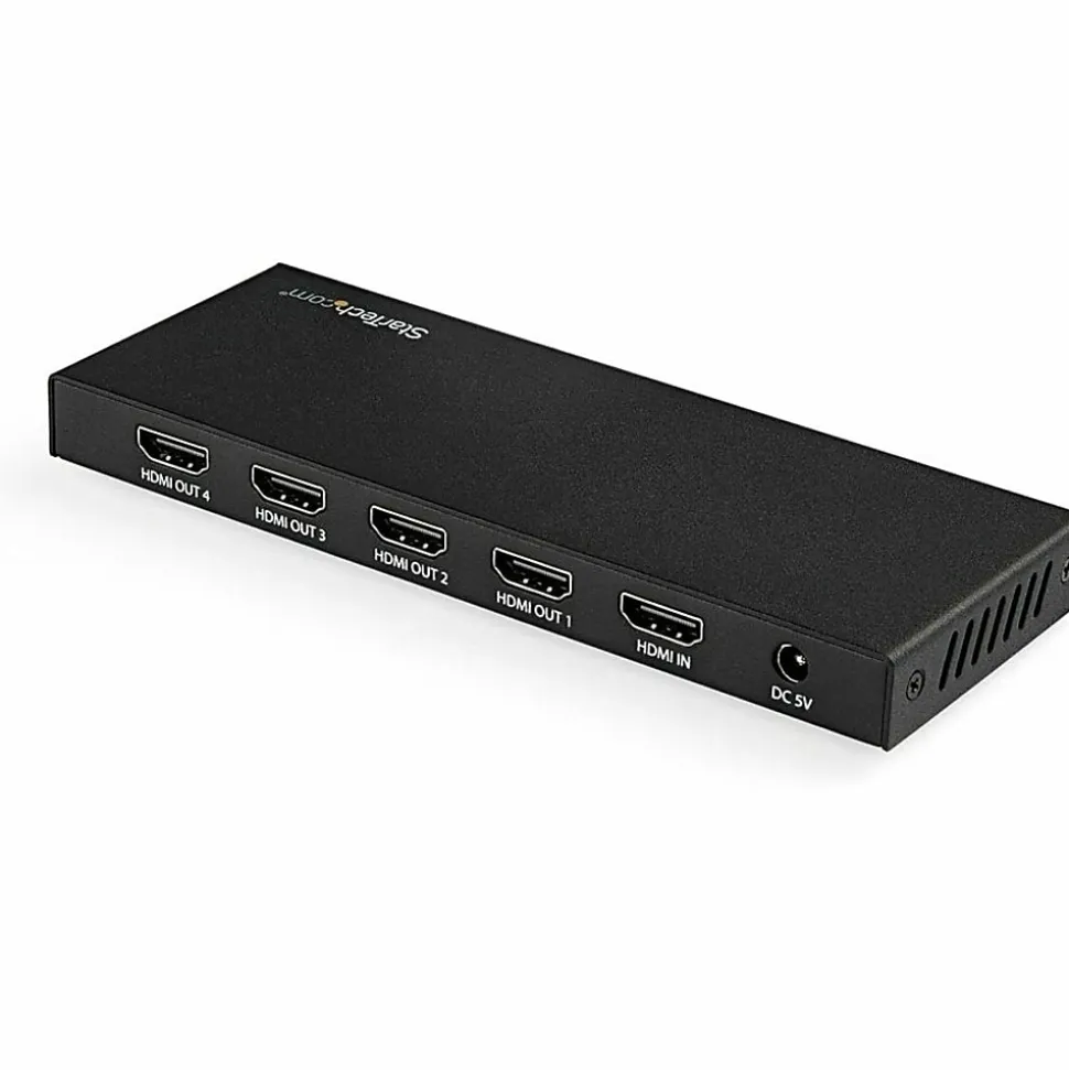 StarTech.com 4 Port HDMI Splitter - 4K 60Hz - 1x4 Way HDMI 2.0 Splitter - HDR - ST124HD202 - Displays the same image with sound on 4 screens