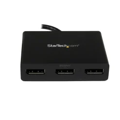 StarTech.com 3-Port Multi Monitor Adapter, DisplayPort 1.2 MST Hub, Dual 4K, 1x 1080p, Video Splitter for Extended Desktop Mode, Windows