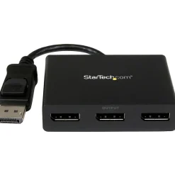 StarTech.com 3-Port Multi Monitor Adapter, DisplayPort 1.2 MST Hub, Dual 4K, 1x 1080p, Video Splitter for Extended Desktop Mode, Windows