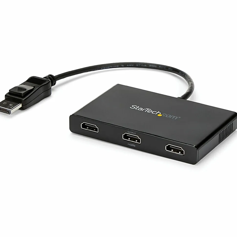 StarTech.com 3-Port Multi Monitor Adapter, DisplayPort to 3x HDMI MST Hub, Triple 1080p, Video Splitter for Extended Desktop Mode, Windows