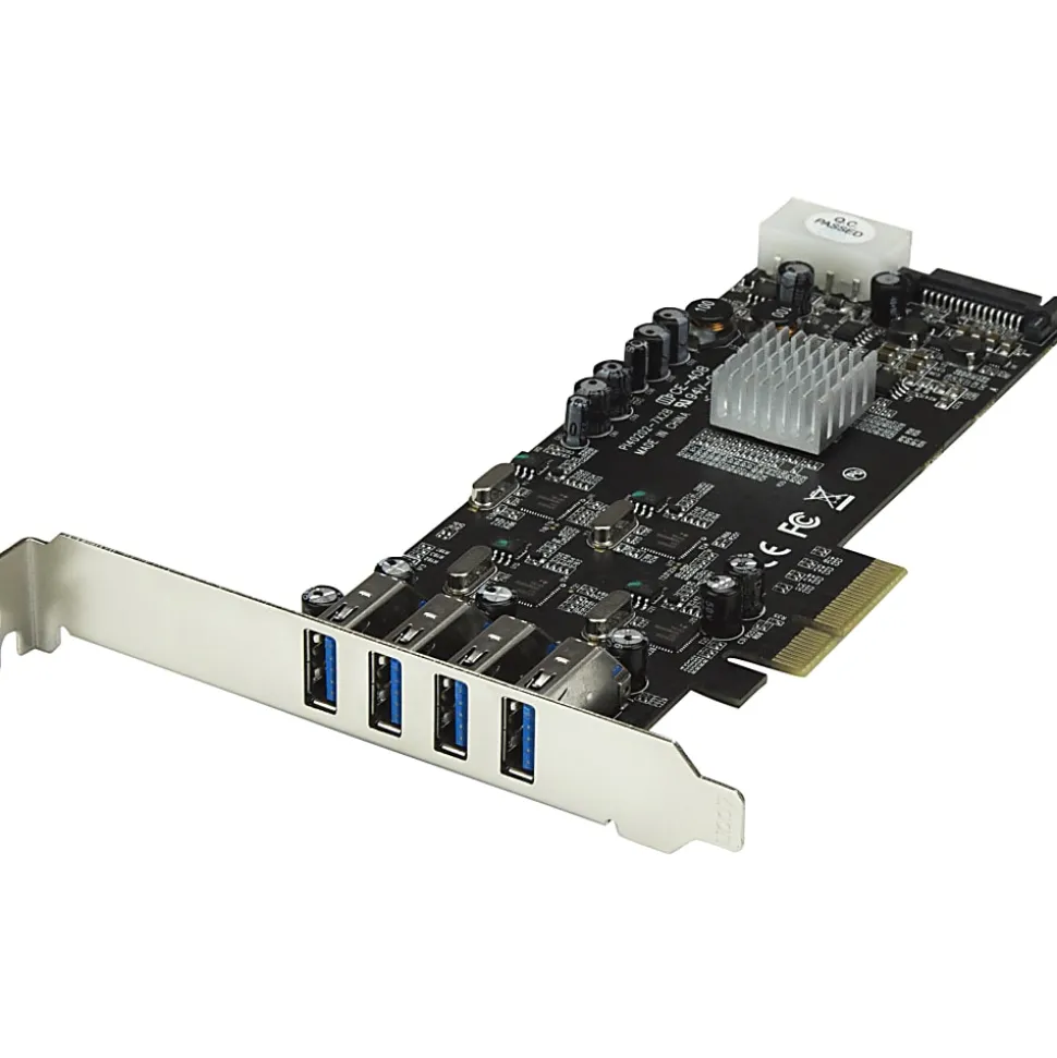 StarTech.com 4 Port PCI Express (PCIe) SuperSpeed USB 3.0 Card Adapter w/ 4 Dedicated 5Gbps Channels - PEXUSB3S44V