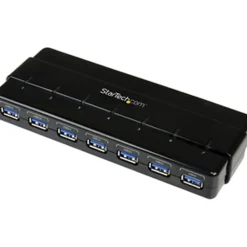 StarTech.com 7 Port SuperSpeed USB 3.0 Hub - Desktop USB Hub with Power Adapter - Black