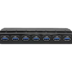 StarTech.com 7 Port SuperSpeed USB 3.0 Hub - Desktop USB Hub with Power Adapter - Black